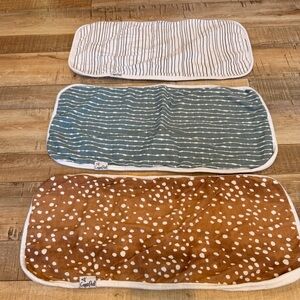 Copper Pearl Kids Burp Cloth Set - White, Teal, Brown